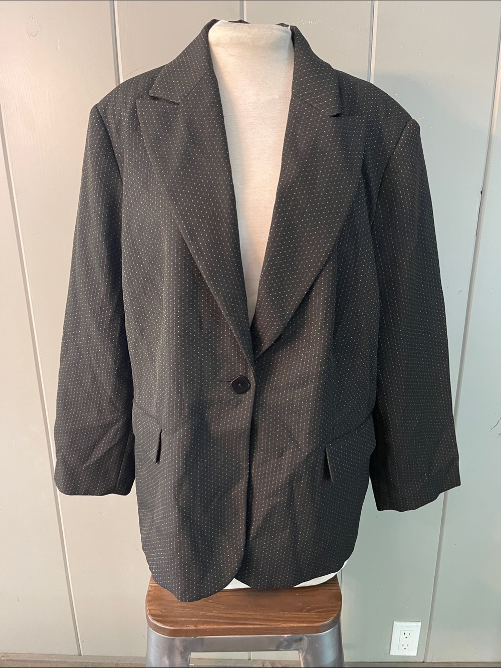 Giorgio Sant Angelo Blazer Black Jacket Women’s Vintage Shoulder Pads Business